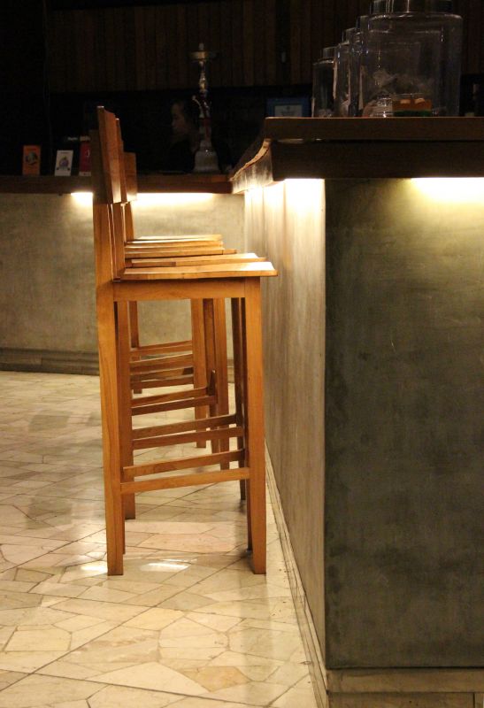 Classic Wooden Bar Setup